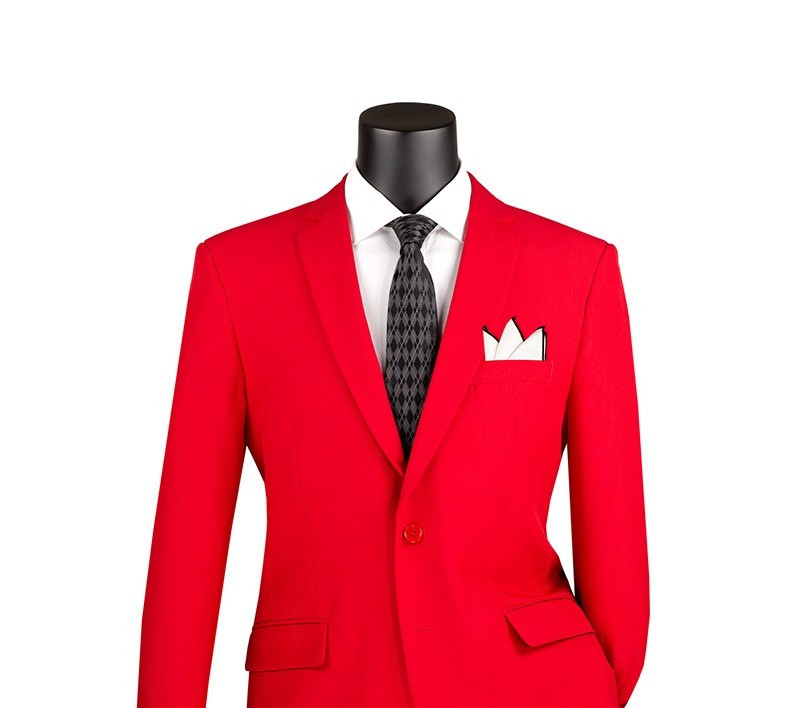 Vinci Men's Regular Fit 2-Piece Solid Color Suit