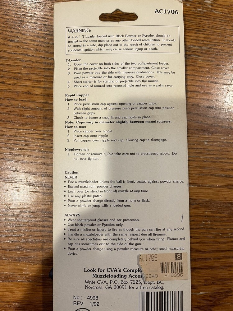 CVA AC 1706 HUNTERS BASIC PACK