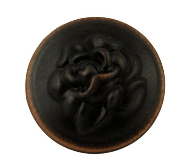 1-1/4" Old Rose Pattern Knob Venetian Bronze