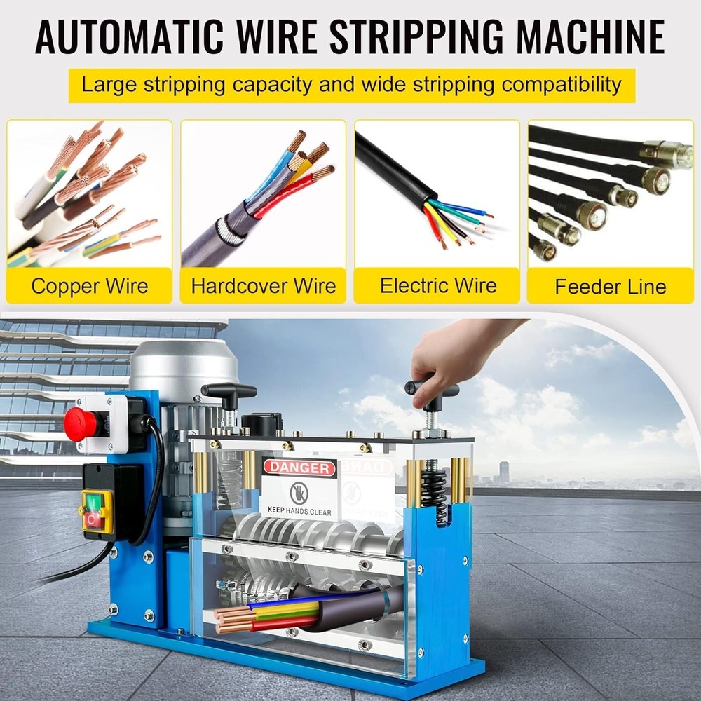 Electric Wire Stripping Machine, " - 1.5" Automatic Motorized Cable Stripper ...