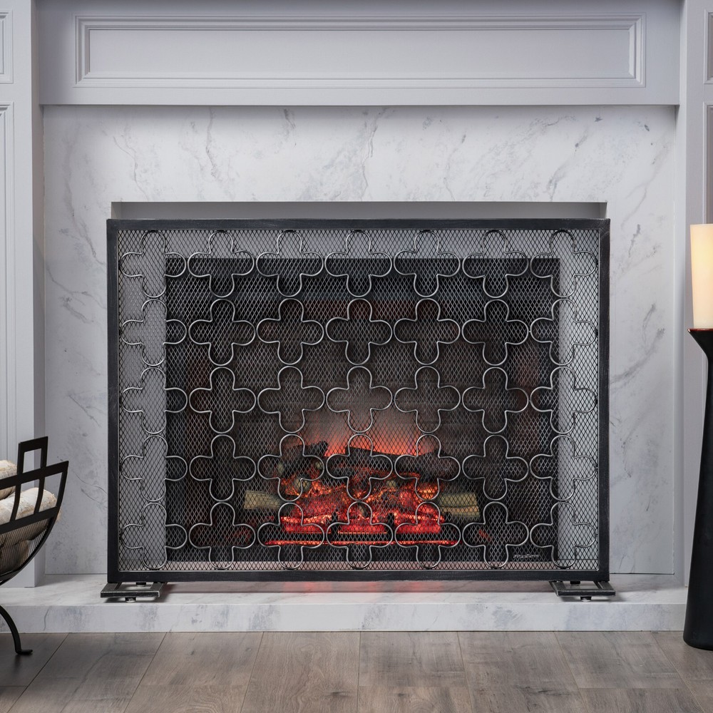 Uriah Modern Single PanelIron Firescreen