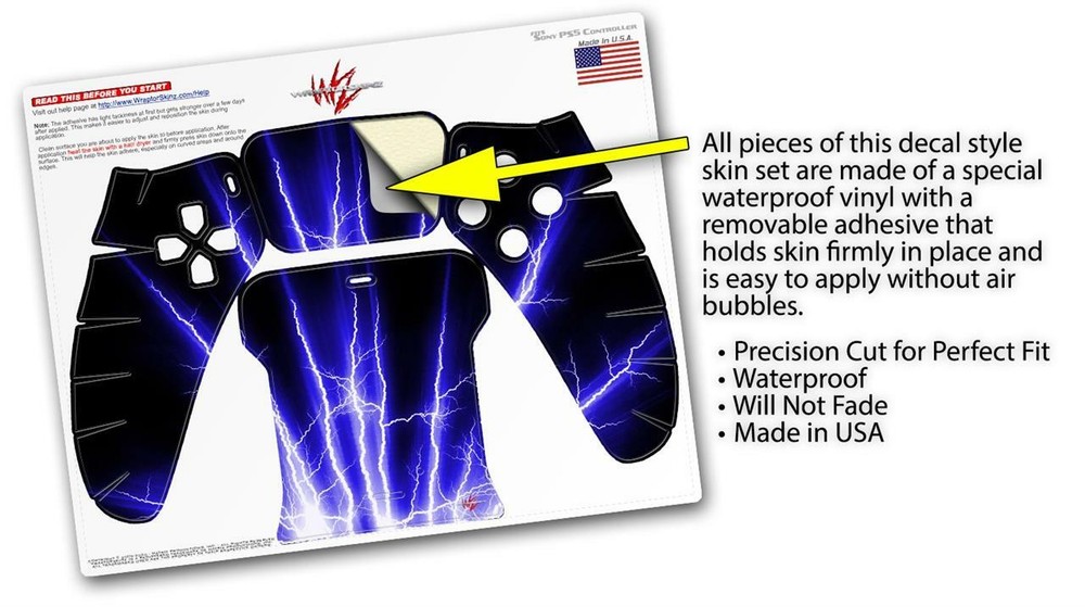 Skin Sony PS5 Controller Lightning Blue