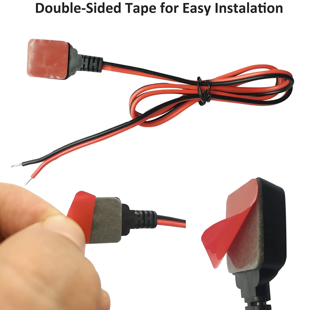 12V 24V Momentary Push Button Switch, 0.5M Pre-Wired Cable and Double-Sided Tape