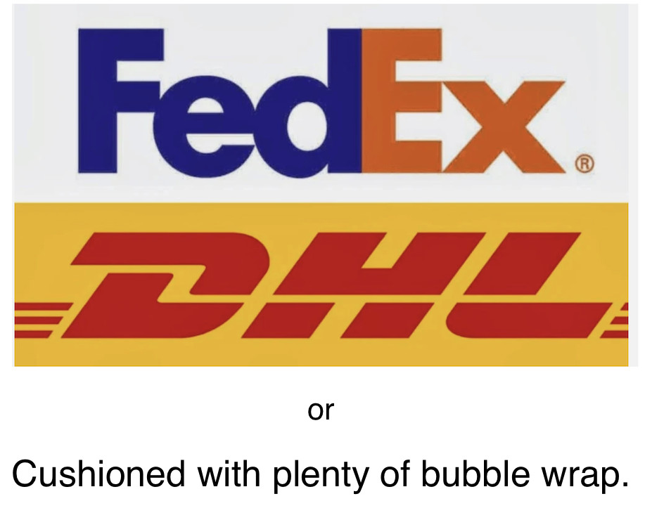 Shipping upgrade/Cushioned with plenty of bubble wrap