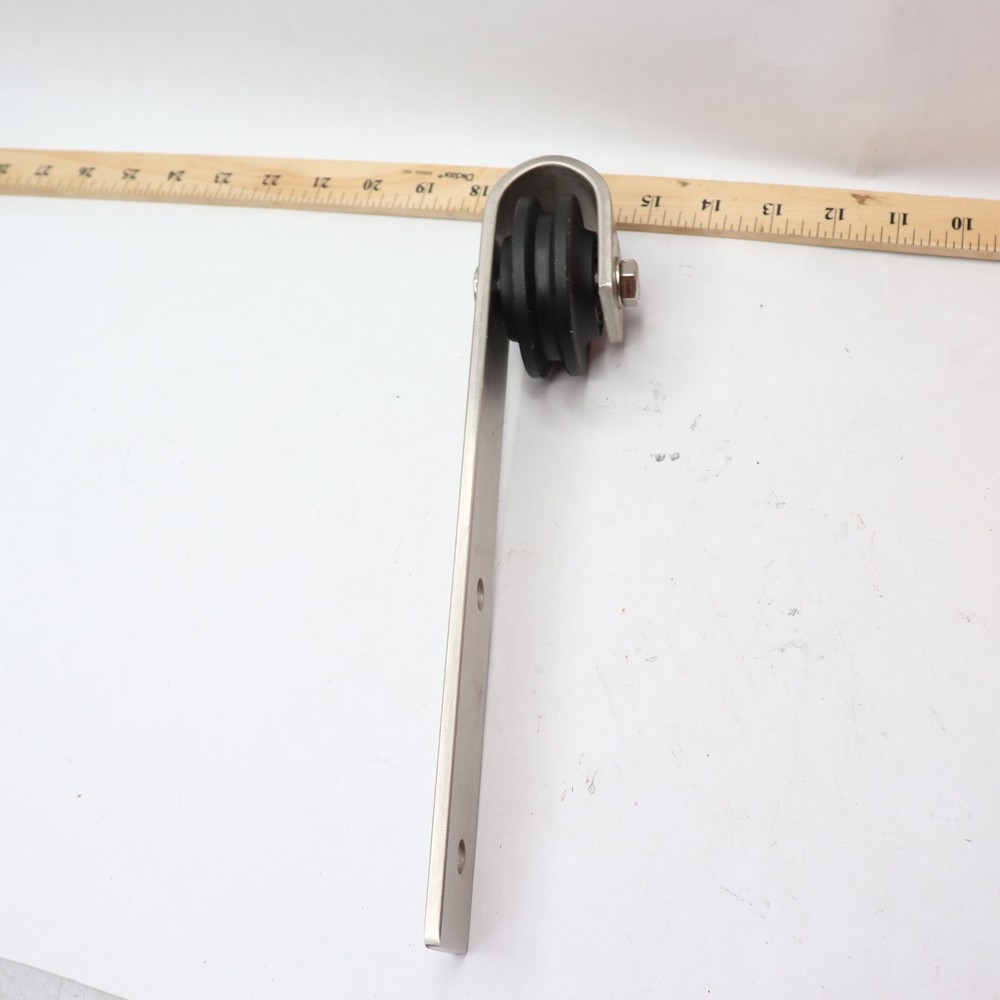 Barn Door Track Roller Strap Mounted Satin Nickel