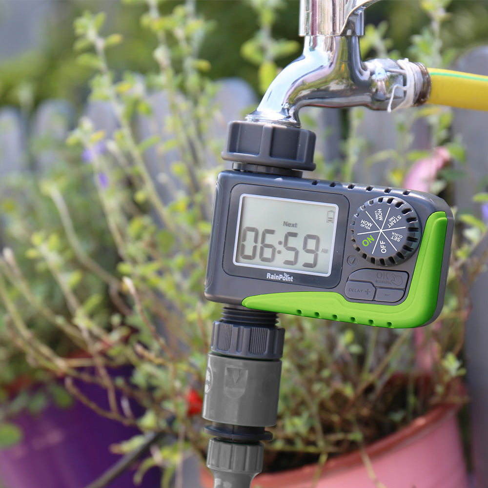 RAINPOINT Sprinkler Timer, Programmable Water Timer for Garden Hose, 1 Outlet