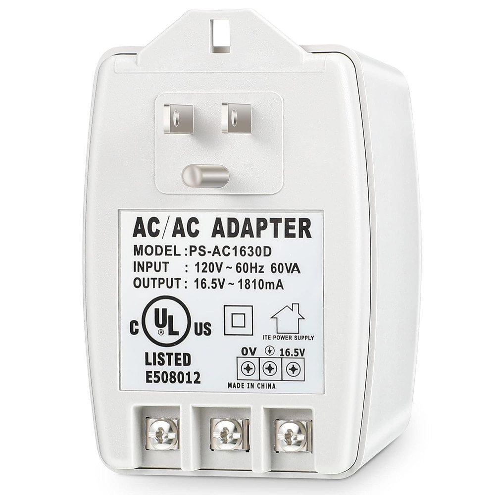 1 Pack 16V 30VA AC Plug in Ring Doorbell Transformer Compatible with Ring, Nest,