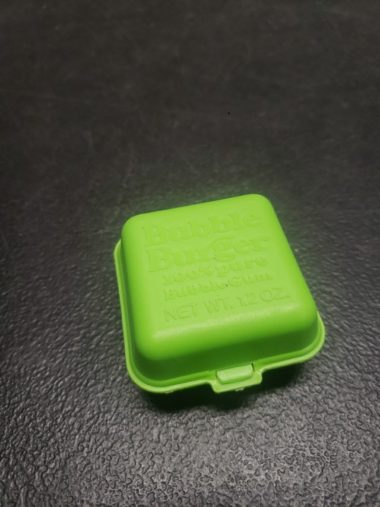 Vintage BUBBLE BURGER Fleer Bubble Gum green Container