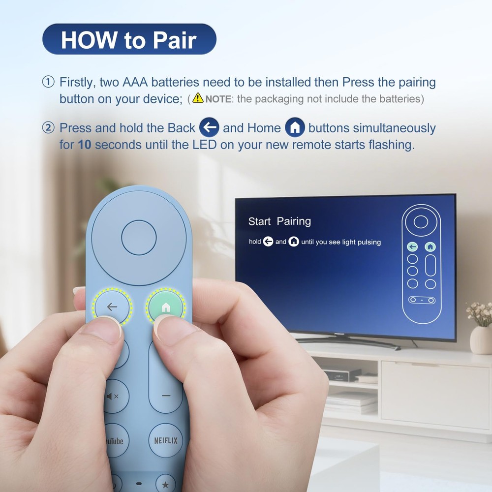 Voice Replacement for Google Chromecast Remote（Blue）, Blue