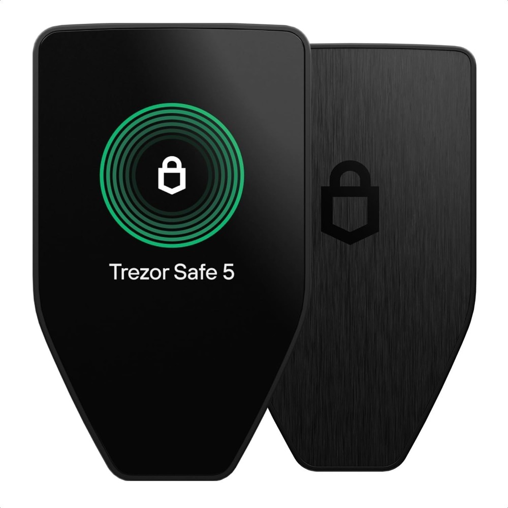 Trezor Safe 5 Crypto Wallet – Touchscreen, Haptic, Secure, Multi‑Coin -  Black