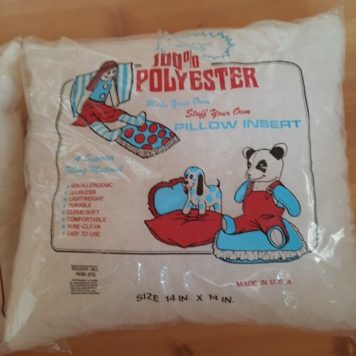 2 Vintage 14 Inch Square Pillow Polyester Inserts