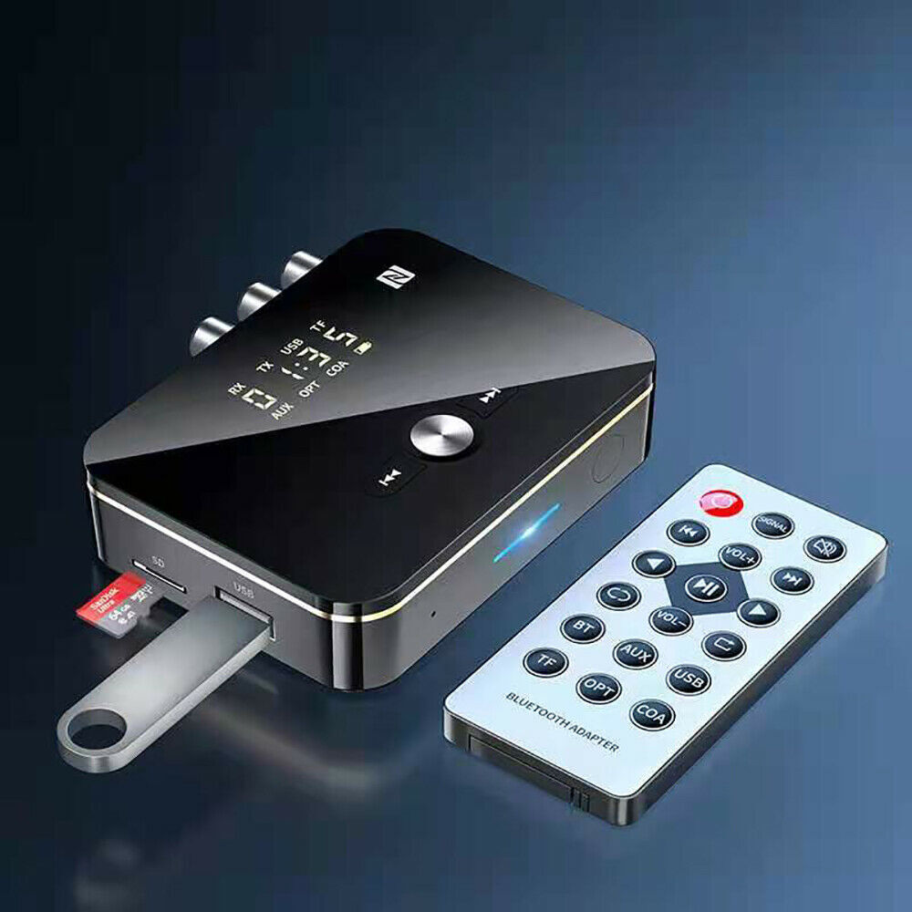 2 IN 1 Bluetooth 5.0 Transmitter Receiver Wireless Audio 3.5mm Jack Aux Adapter