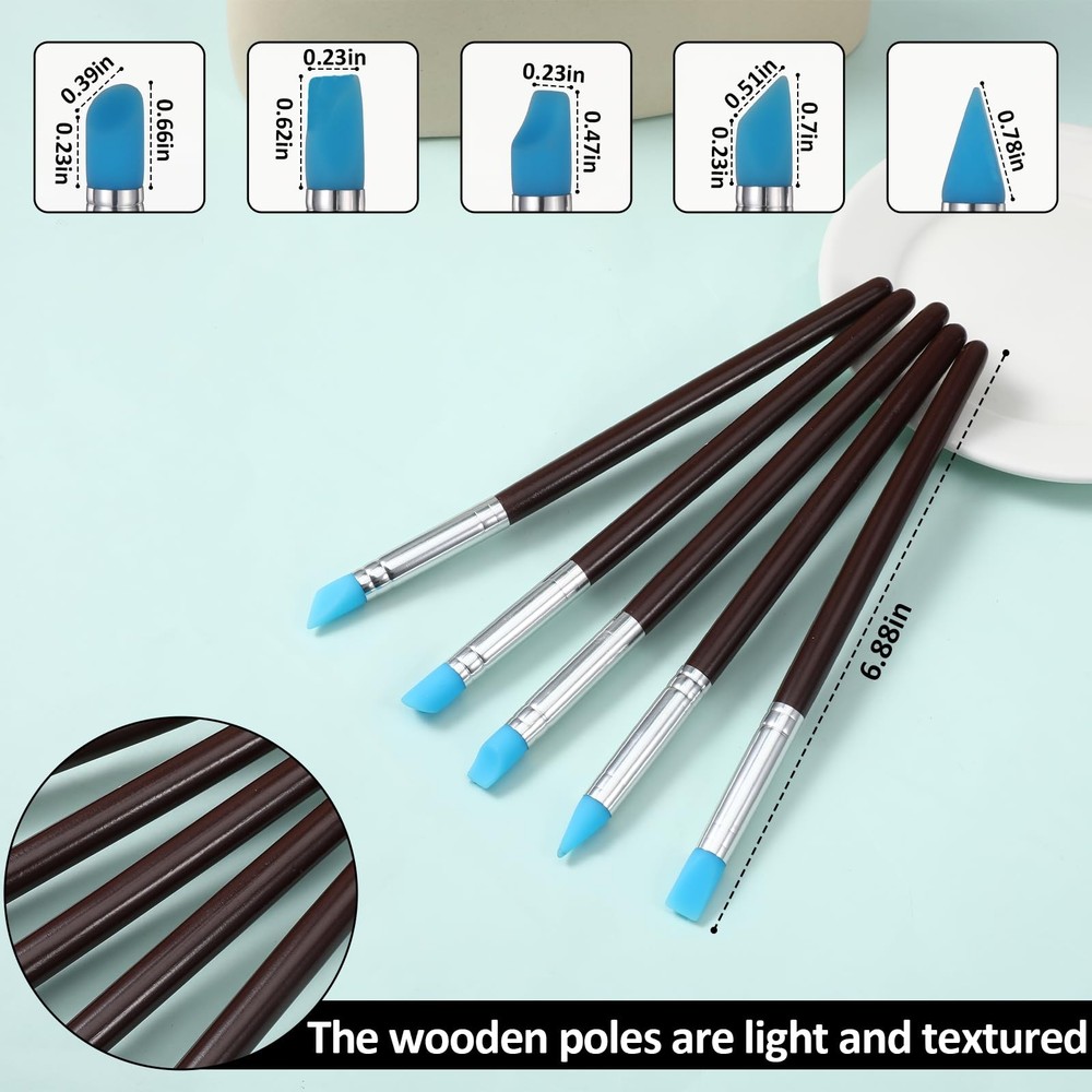 15 Pcs Silicone Sculpting Tools, Clay Pottery...