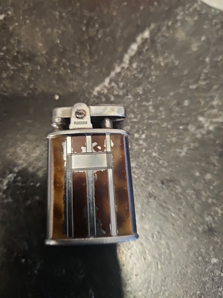 Vintage Ronson Gem Tortishell Pocket Lighter
