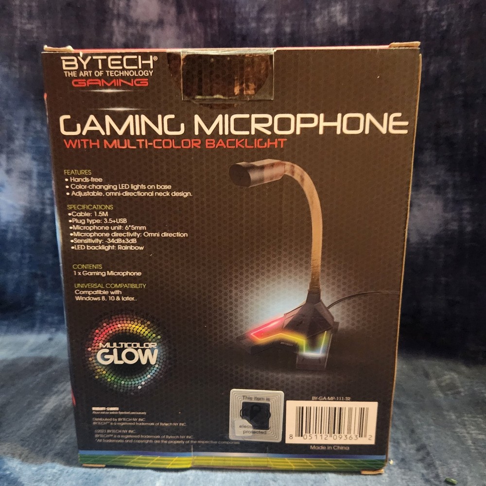 Gaming Microphone With Color Changing LED Backlight. BYTECH mulitcolor