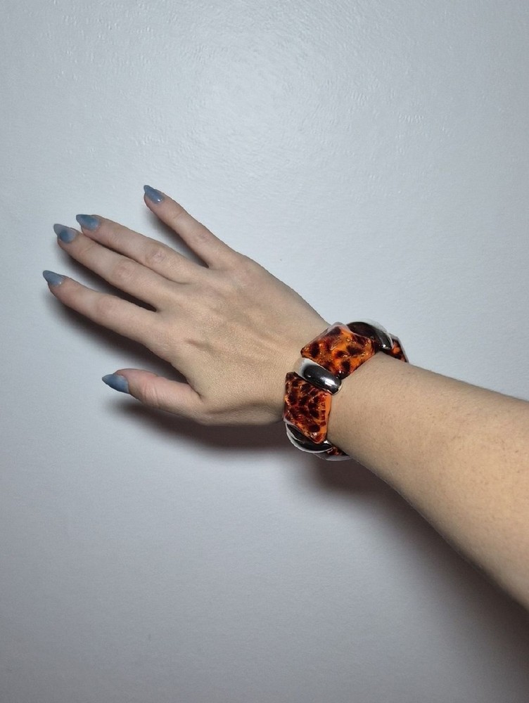 Amber Tortoiseshell Chunky Stretch Bracelet