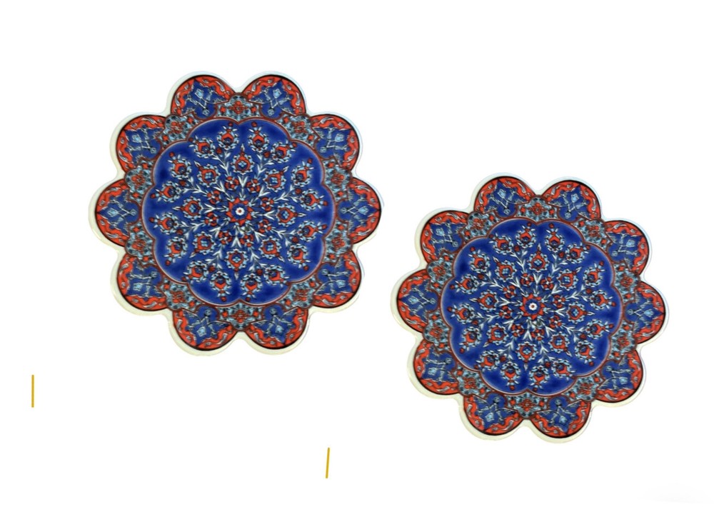 Turkish Ceramic Trivet Set Of 2.