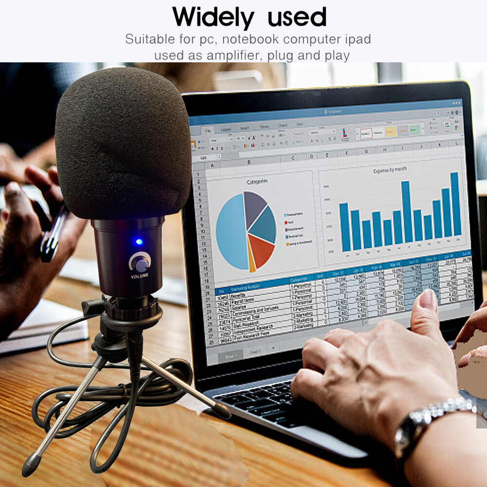 USB Recording Microphone Kit Complete Condenser Mic For PC Chat Meeting Pro Mic