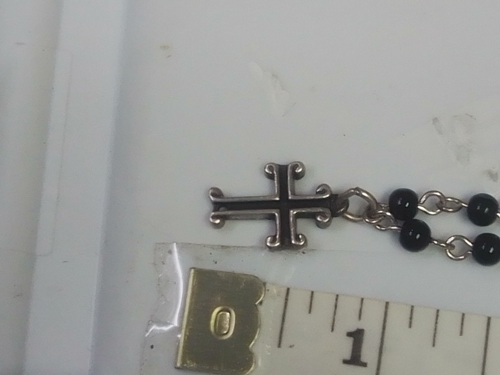 Cross Signed AK Beaded Necklace