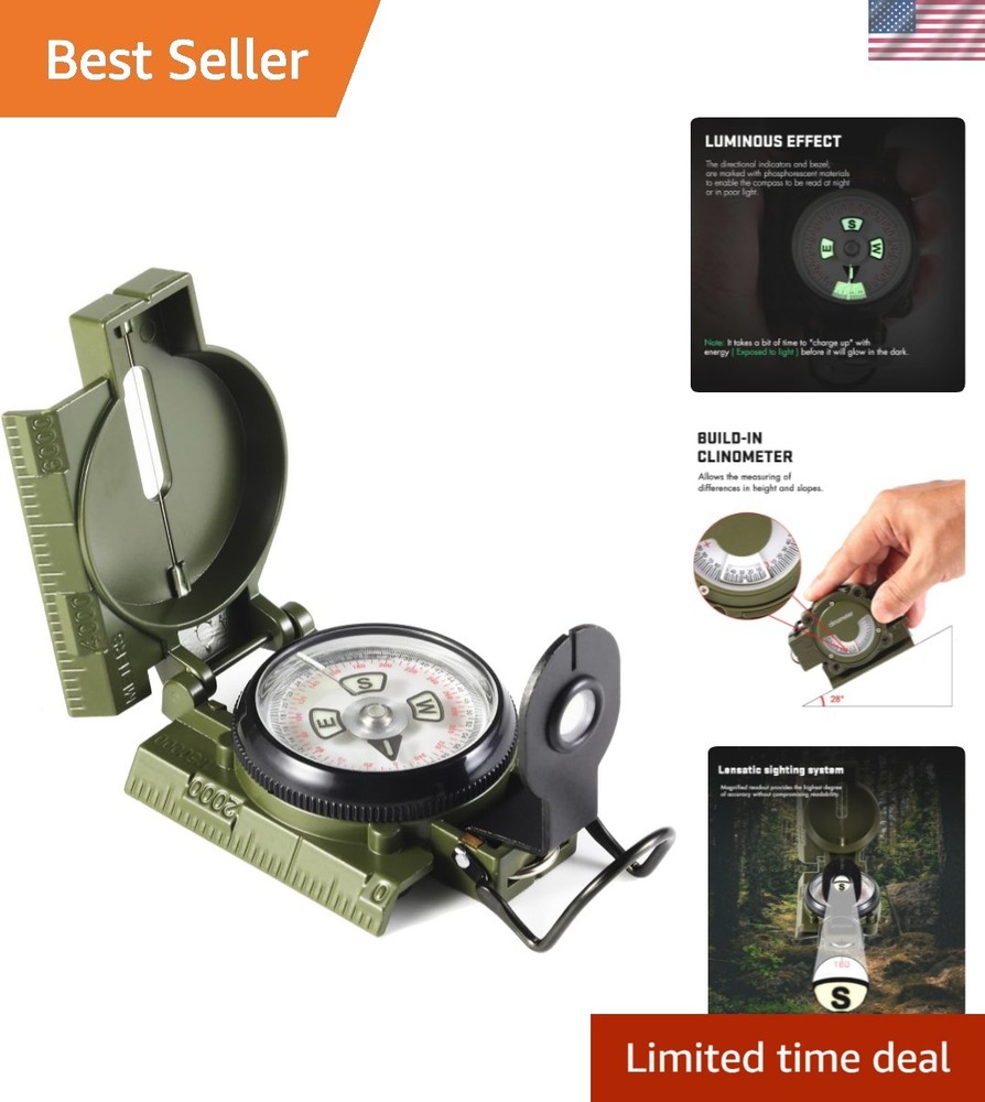 Multifunctional Military Sighting Navigation Compass with Inclinometer | Impa...