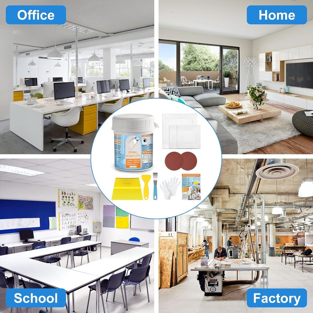 Drywall Repair Kit, Patch 8.8OZ White Wall Putty Kit