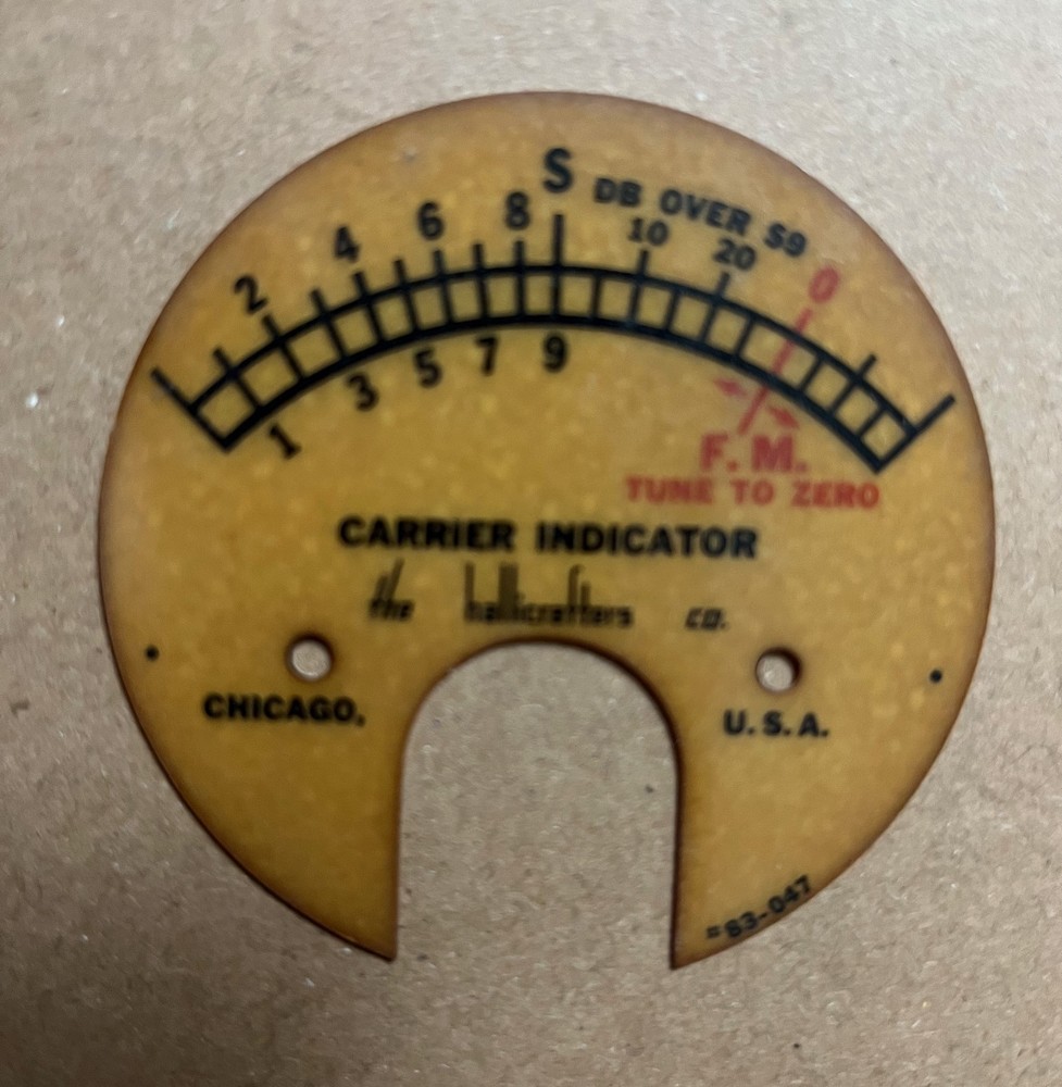 6 Hallicrafters S-Meter Indicator plates.