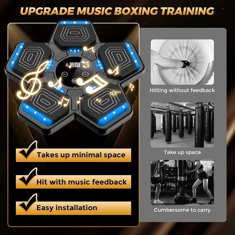 Compact Multi-Function Boxing Machine for All Skill Levels - Music Enabled