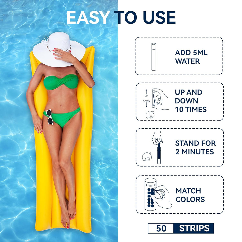 50-Pack Phosphate Test Strips for Pool Spa Hot Tub Quick Accurate Water Testing