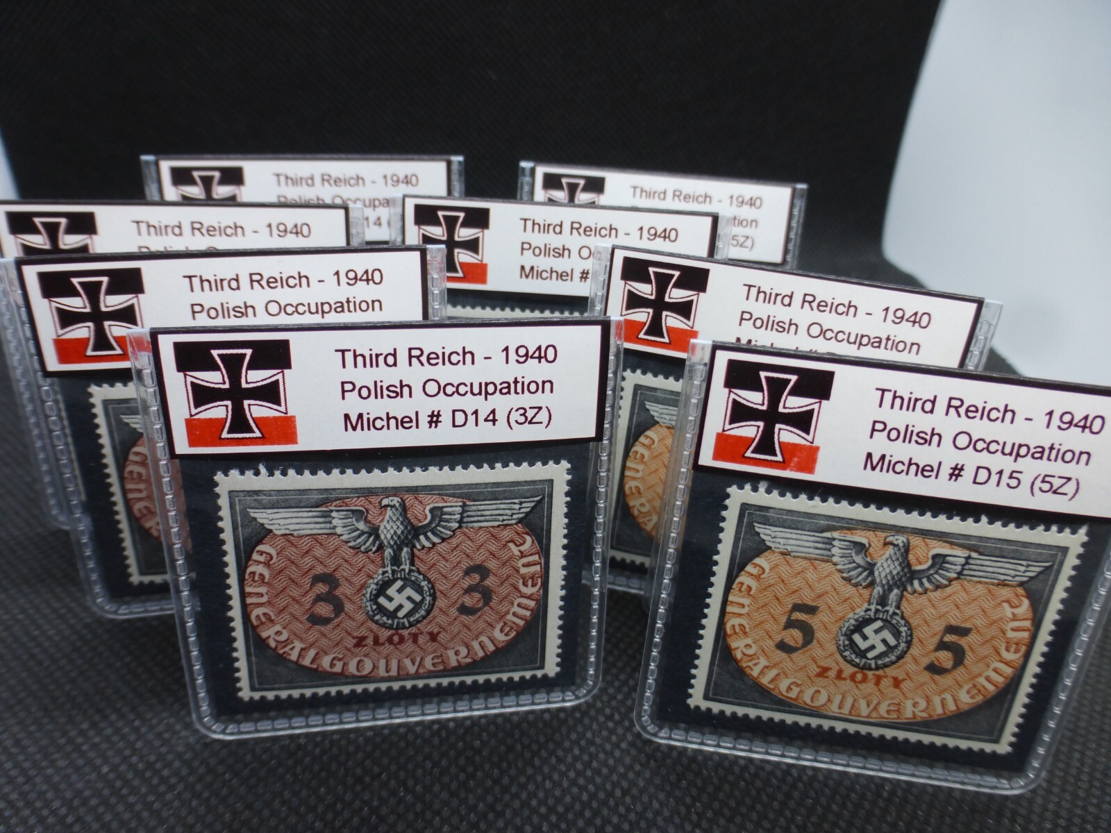 Nazi Germany 1940 WW2 2 Stamps Polish Occupation Third Reich Relic Rare Poland