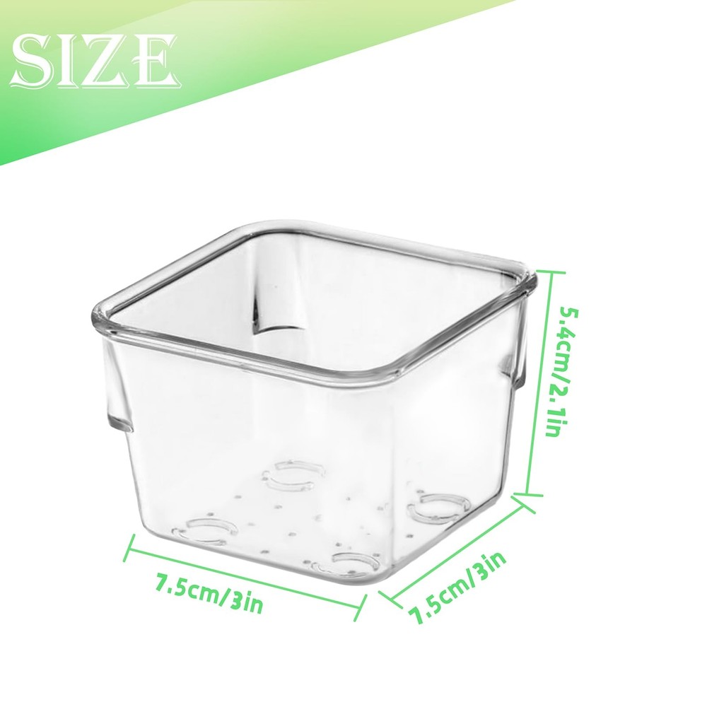 8 PCS Stackable Clear Drawer Organizers 3" x 3" x 2" Square Trays Small Makeu...