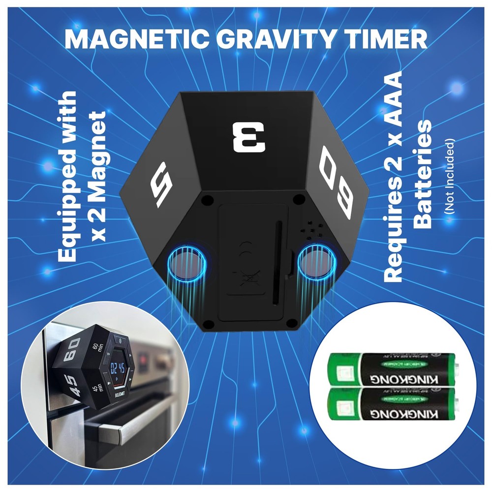 Pomodoro Timer,Hexagon Cube Magnetic Flip,ADHD Tools for Adults/Task Timer fo...