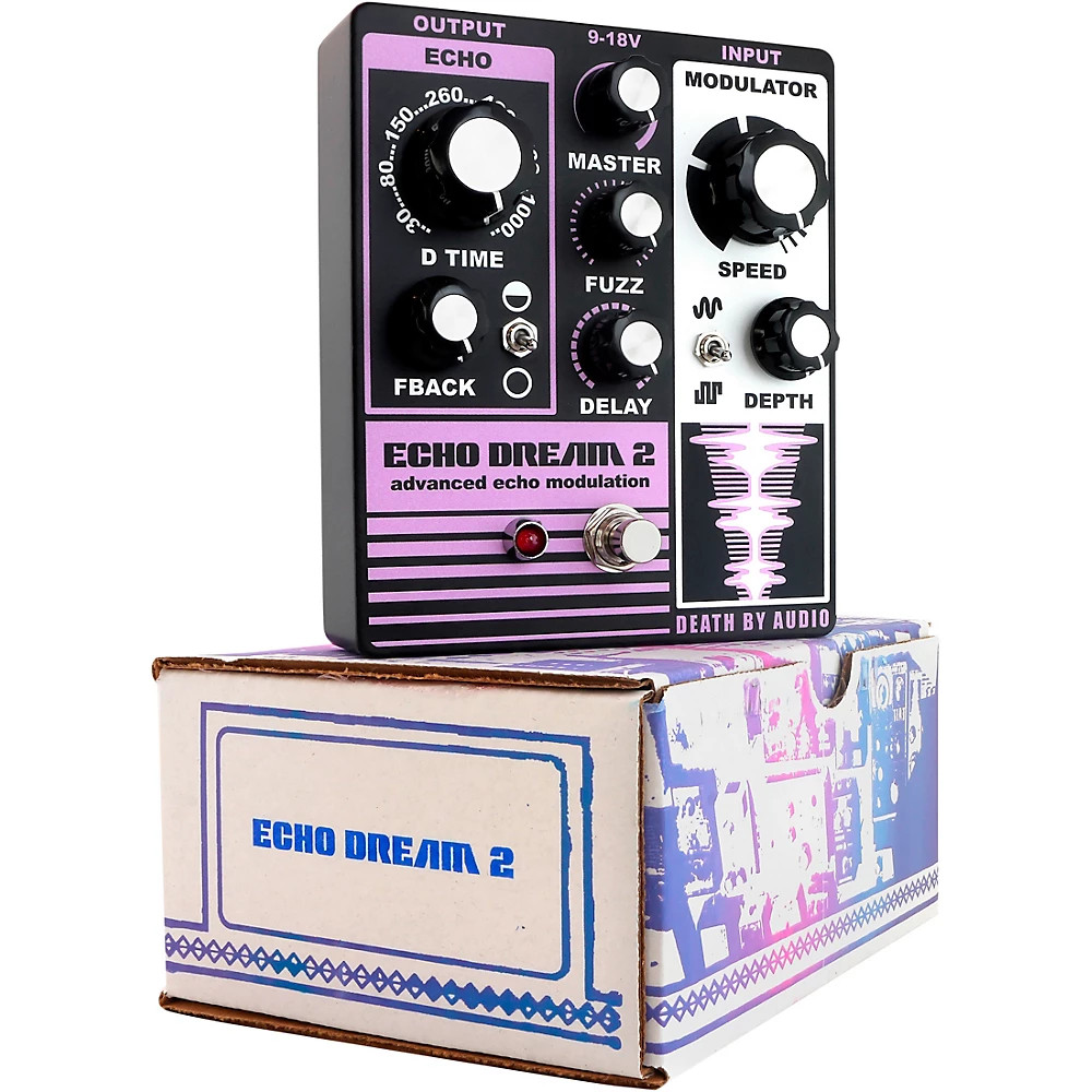 DEATH BY AUDIO Echo Dream 2 Delay Effects Pedal Purple