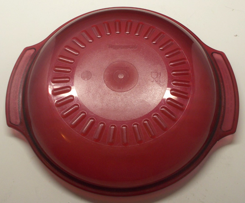 5 Piece Tupperware 2192 Cranberry Red Microwave Stack Cooker Steamer