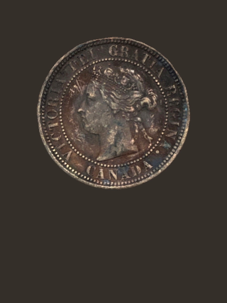 1876 H Canada Large One Cent Coin - VG (Very Good) condition