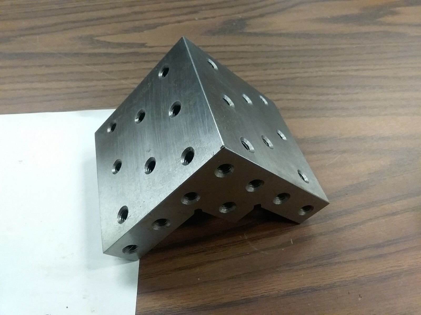 ANGLE PLATE 4x4x4" stepped,Precision Ground w. tapped holes 0.0002" #PGAP-4-IN