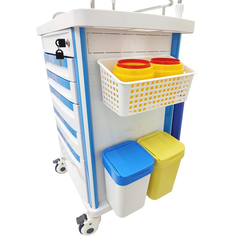 Anesthesia Emergency Treatment Trolley Medicine Medical Cart ABS Plastic