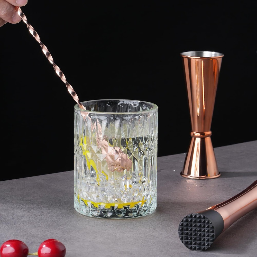 3pcs Rosegold Muddler Set Cocktail Muddler Jigger Bar Spoon Bartender Tools