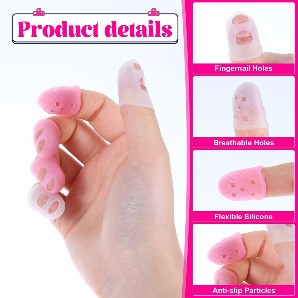 20 Pcs Rubber Finger Tips, Silicone Guitar Fingertip Protector Fingertip Protect
