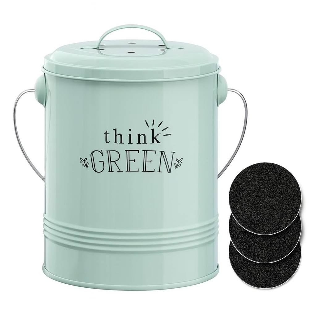 Compost Bin for Kitchen Counter - 1.2 Gallon Countertop Composter with Extra ...