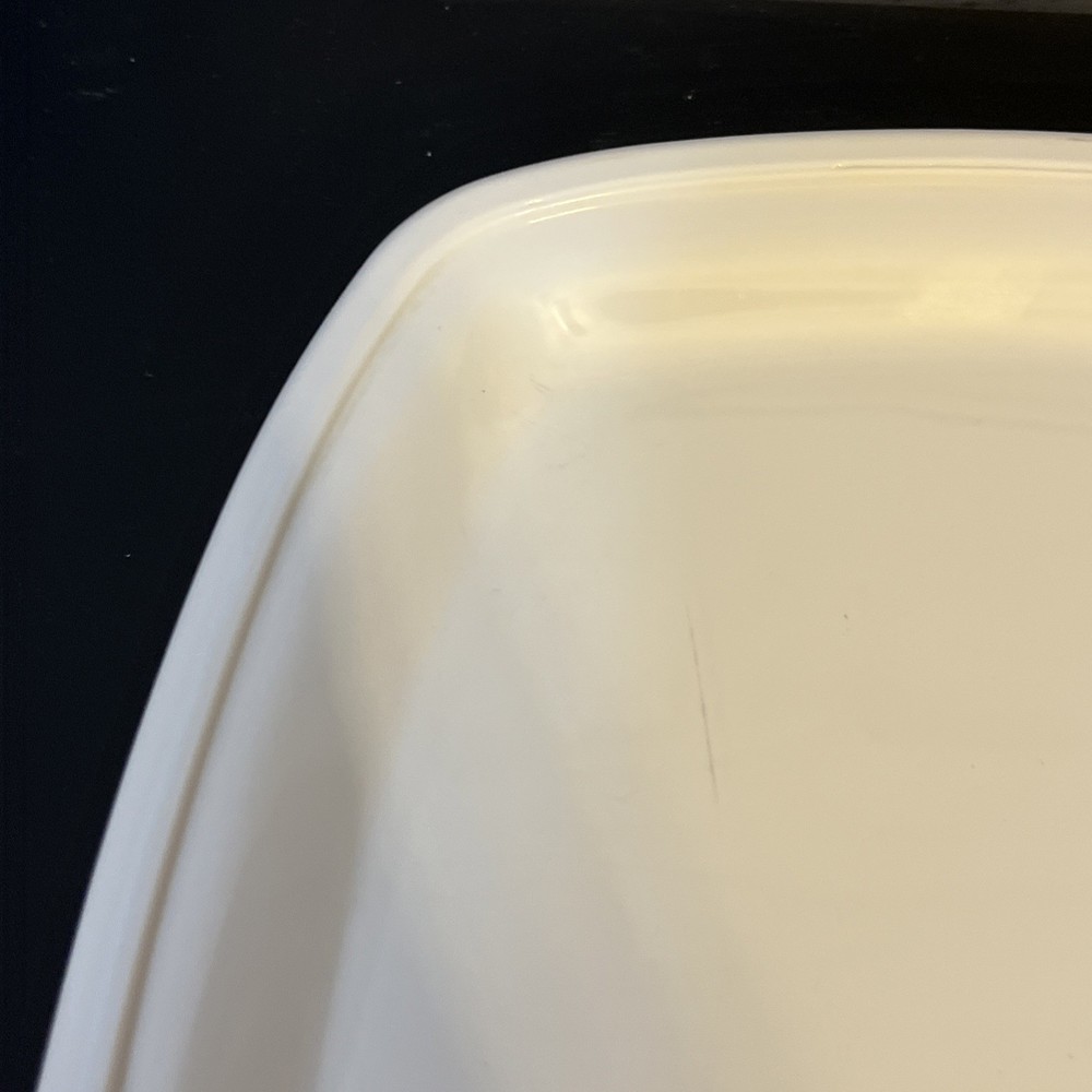 Litton Micro Browner White Ceramic Footed Rectangle for Kitchen Microwave
