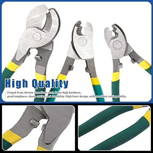 Heavy Duty Cable Cutter Set - 6" 8" 10" High Leverage Wire Rope Cutters, Sharp T
