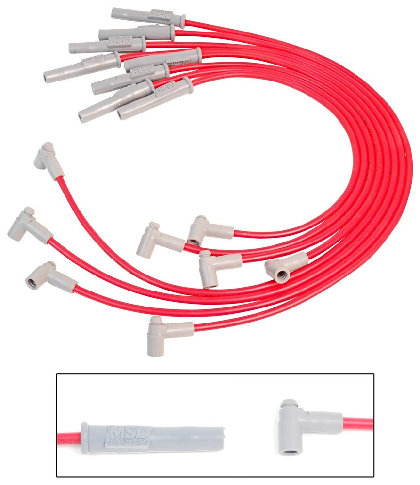 MSD 35389 Super Conductor Spark Plug Wire Set, Red