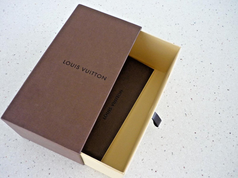 LOUIS VUITTON BOX DRAWER & LEATHER PULL AUTHENIC 7" X 3 1/2" X 3"