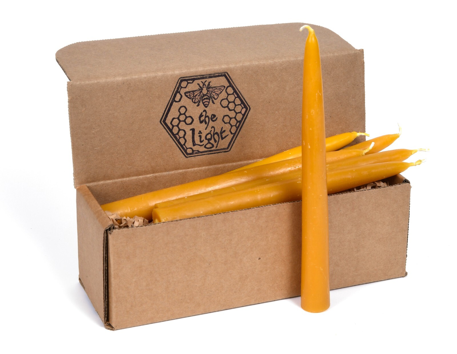 100% Pure Beeswax Taper Candles Dipped Style Unscented Choose Your Color & Size