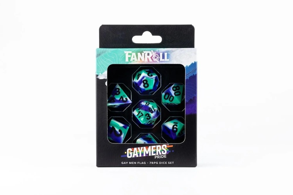 Sharp Edge Silicone Rubber Dice Set: Gay Men Pride