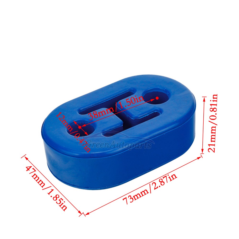 Car Polyurethane Rubber Exhaust Tail Pipe Mount Bracket Hanger Insulator Blue(4)