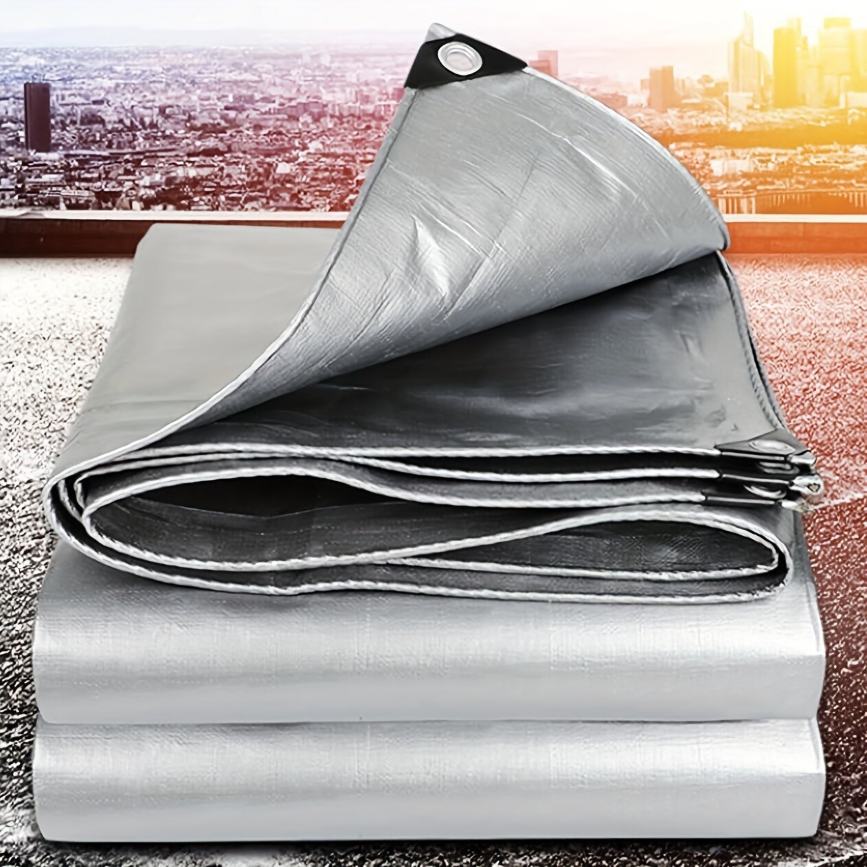 3x5m Double-Sided Tarpaulin Cover - Truck, Garden Tools & Rainproof Outdoor Use