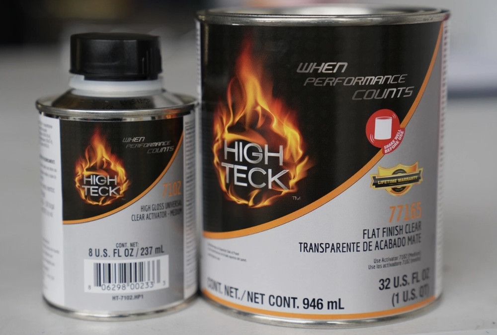 High Teck 77165 Matte Clear coat QUART Kit. Auto Flat Finish Clearcoat