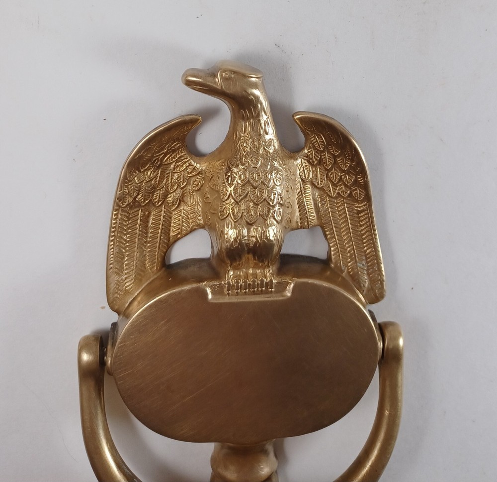 Vintage Solid Brass Eagle Door Knocker, 8" X 4" U.S.A
