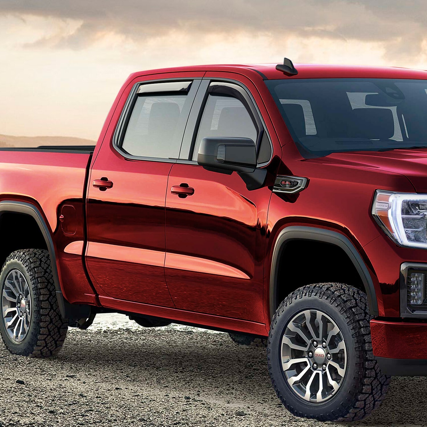 Sun Rain Visors Wind Rain Guard for 2019-2024 GMC Sierra Crew Cab 1500